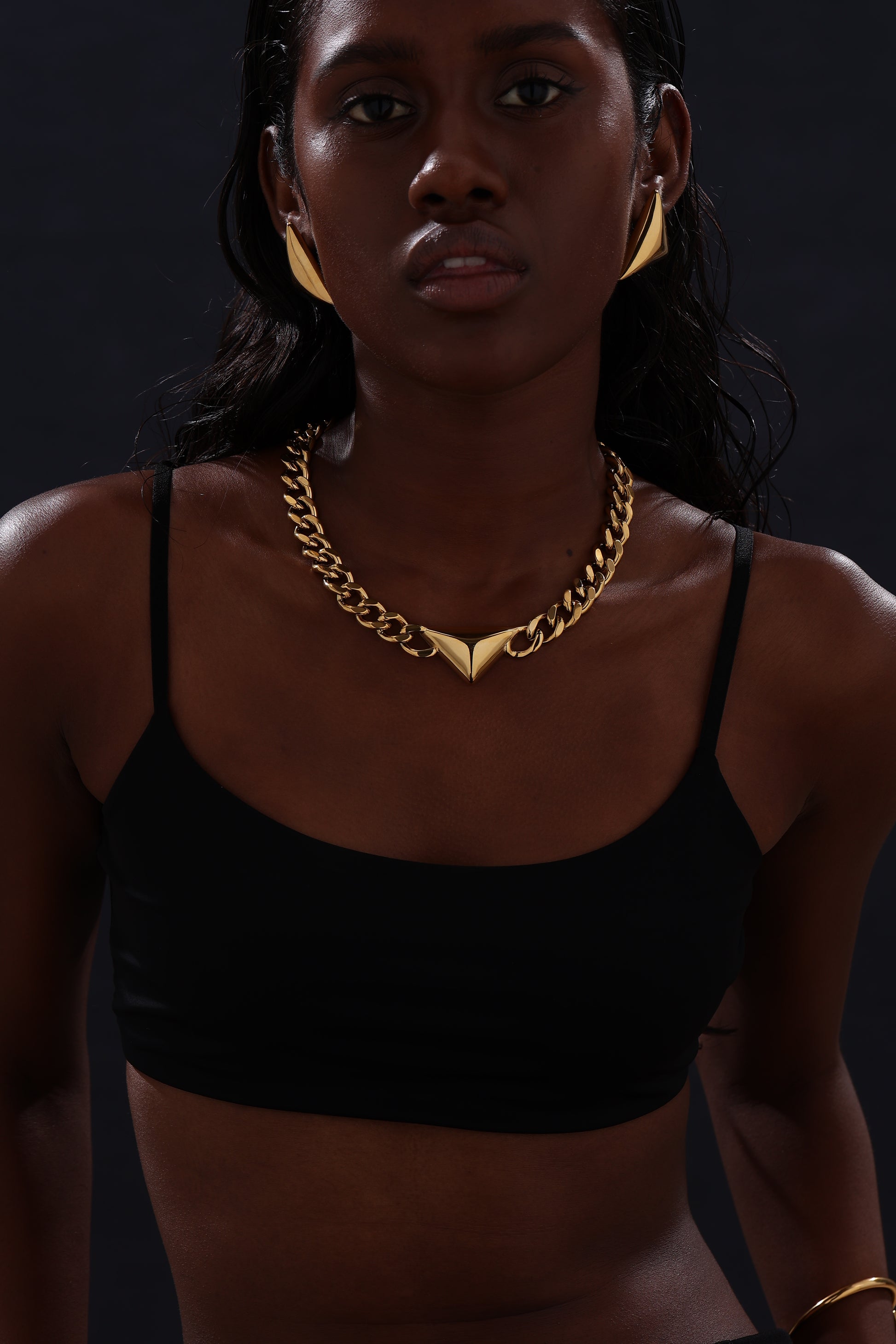 Triangle Curb Chain Necklace - Unisex - Necklace - ONNNIII