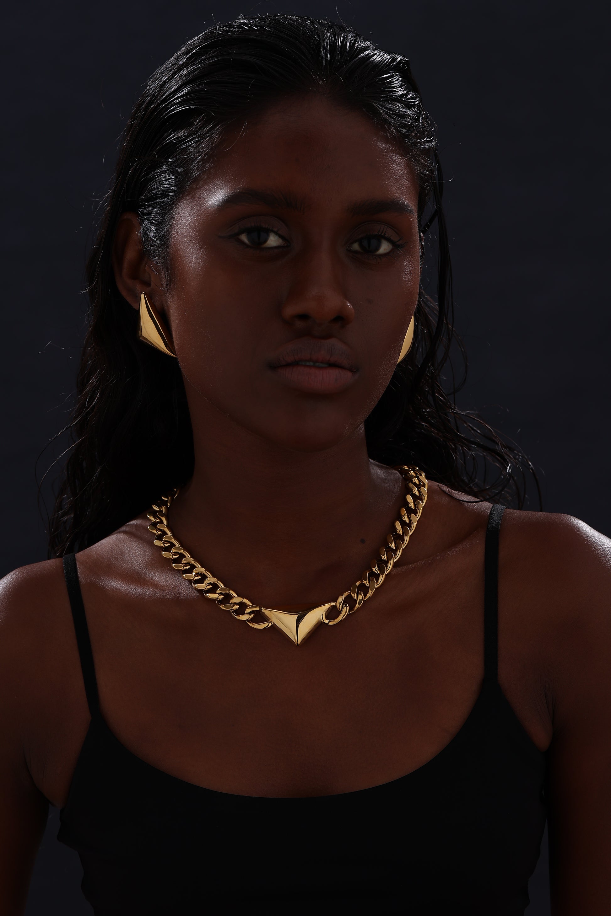 Triangle Curb Chain Necklace - Unisex - Necklace - ONNNIII