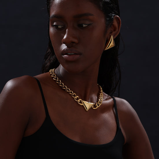 Triangle Curb Chain Necklace - Unisex - Necklace - ONNNIII