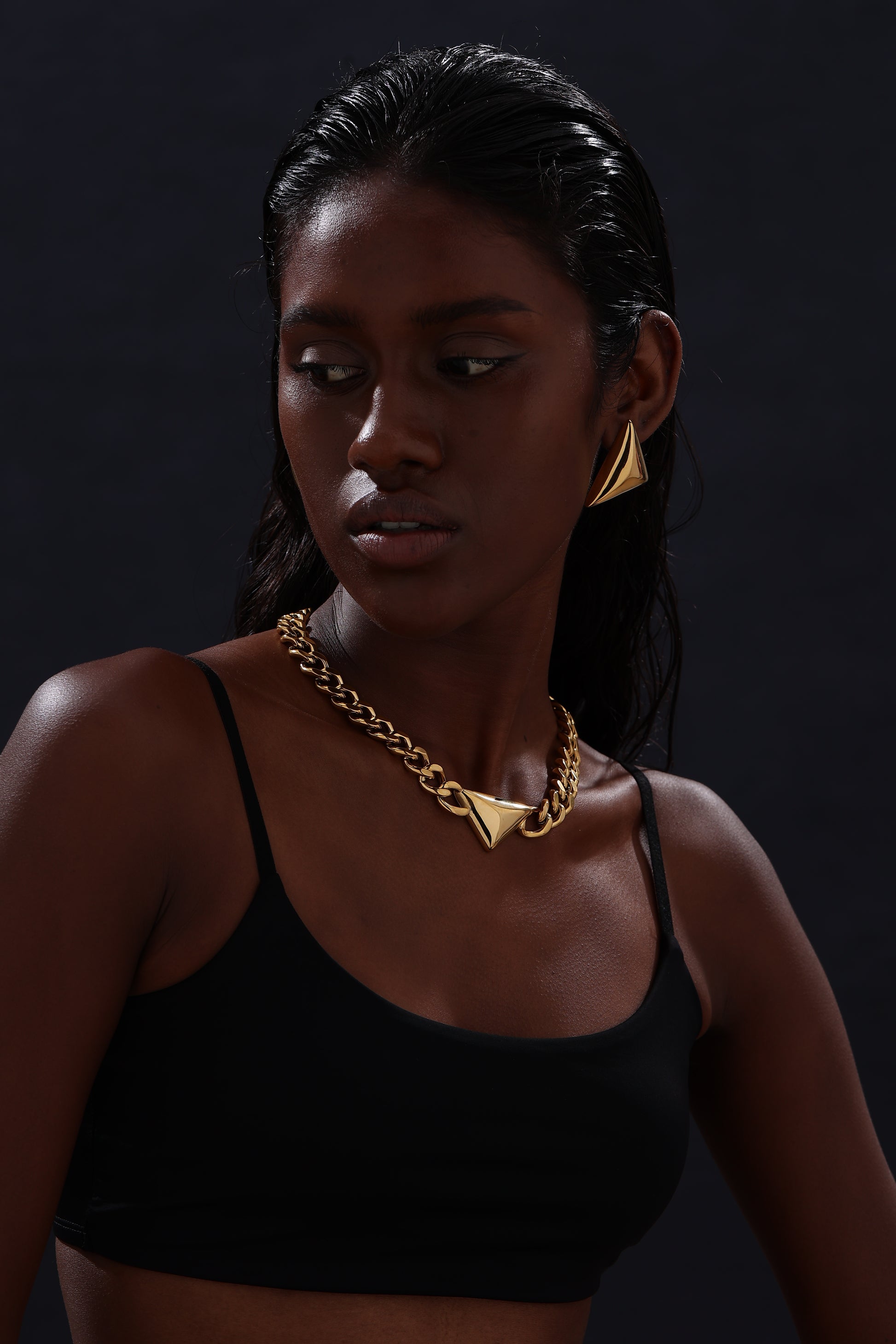Triangle Curb Chain Necklace - Unisex - Necklace - ONNNIII