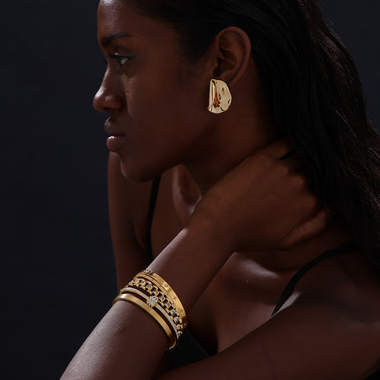 Cuff Bangle - Gold / 4mm - Bracelet - ONNNIII