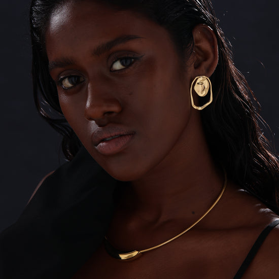 Wave Textured Stud Earrings - Earrings - ONNNIII
