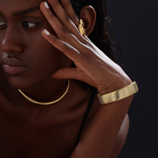 Snake Chain Choker Necklace - Unisex - Gold - Necklace - ONNNIII