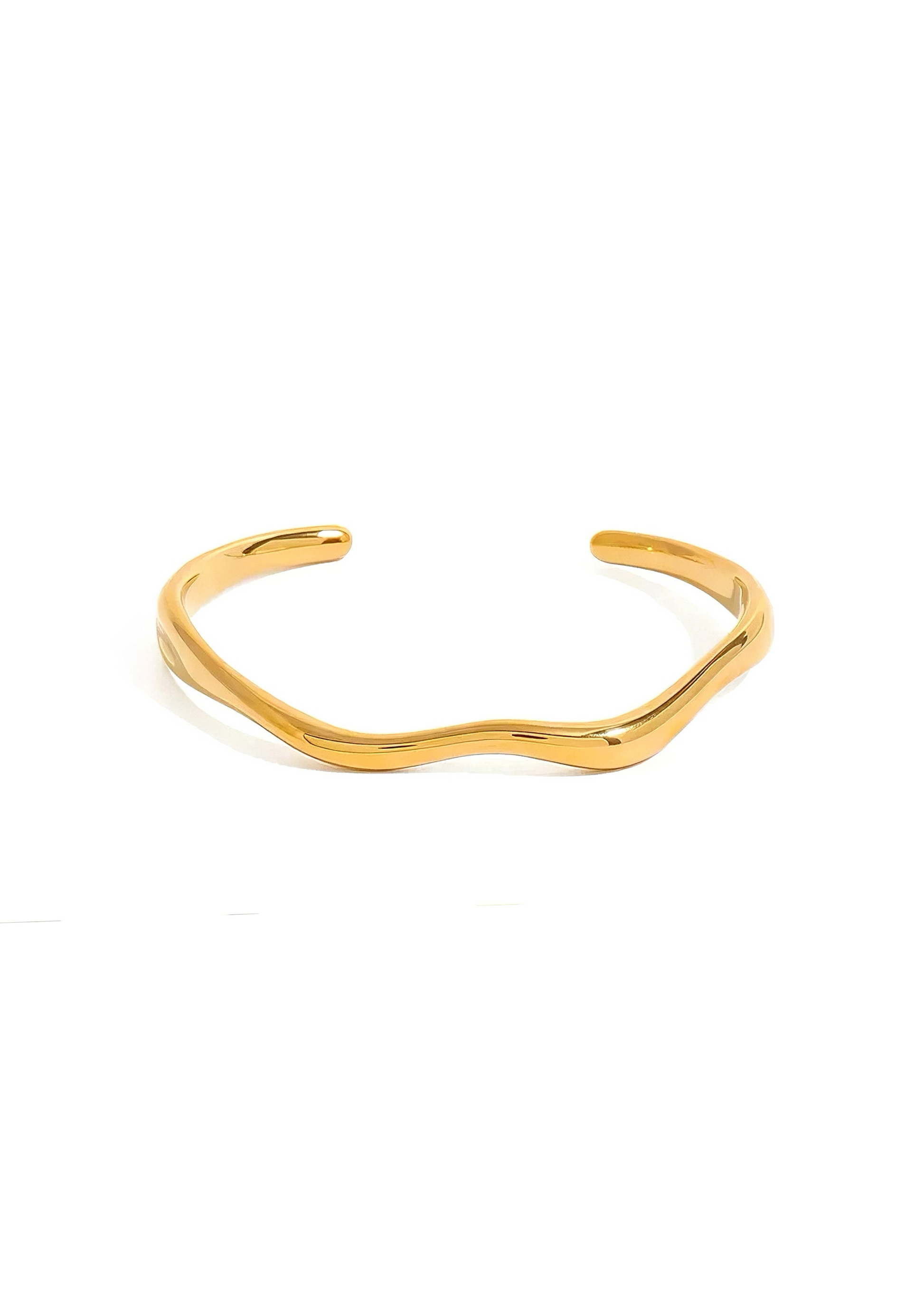 Gold bracelet on a white background