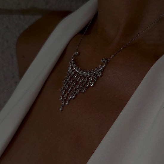 Waterfall Pendant Necklace - White - Necklace - ONNNIII