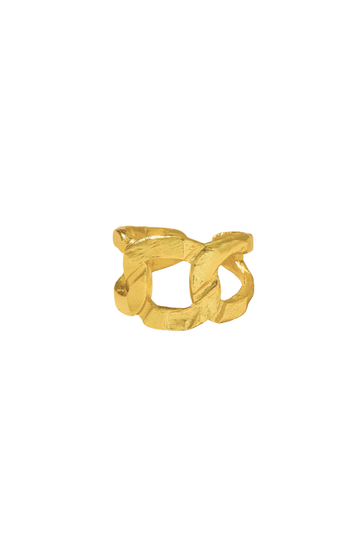 Erosion Textured Braid Open Ring
