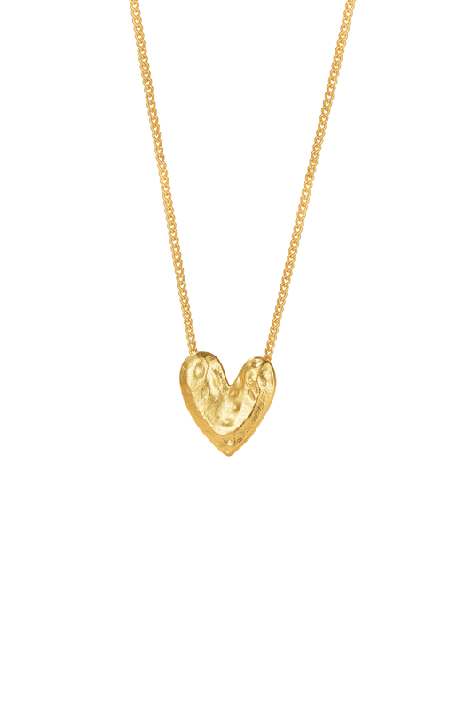 Textured Heart Pendant Necklace