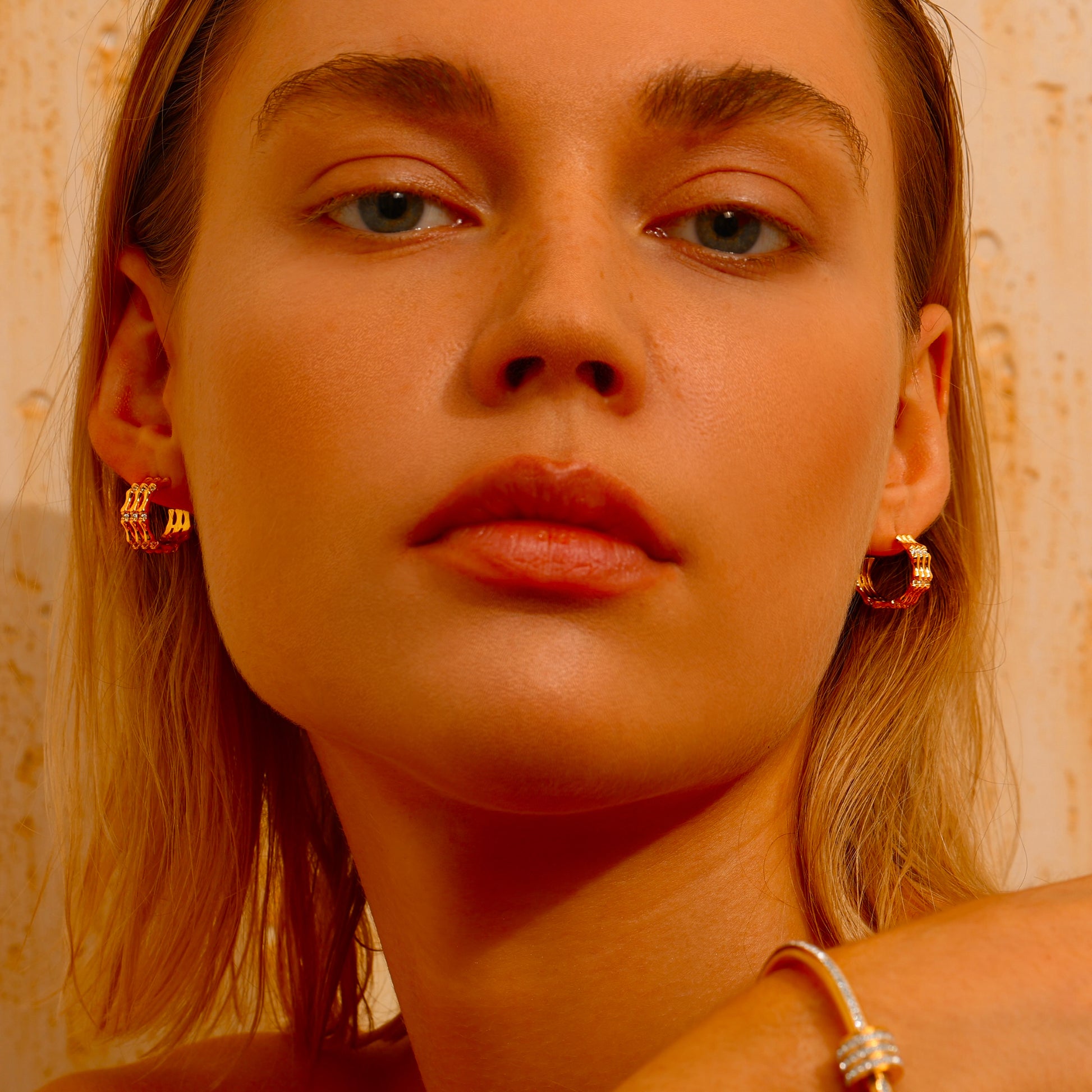 Bamboo Triple Band Stud Earrings - Earrings - ONNNIII
