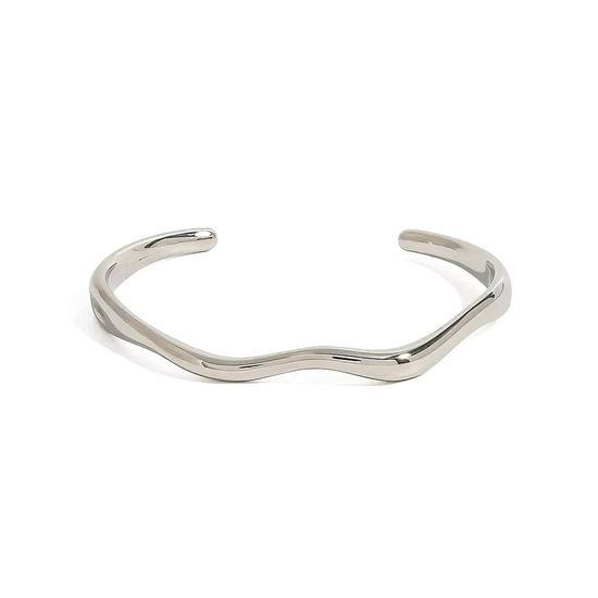 Silver bracelet on a white background
