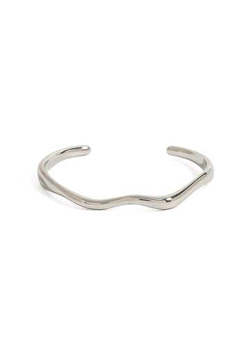 Silver bracelet on a white background