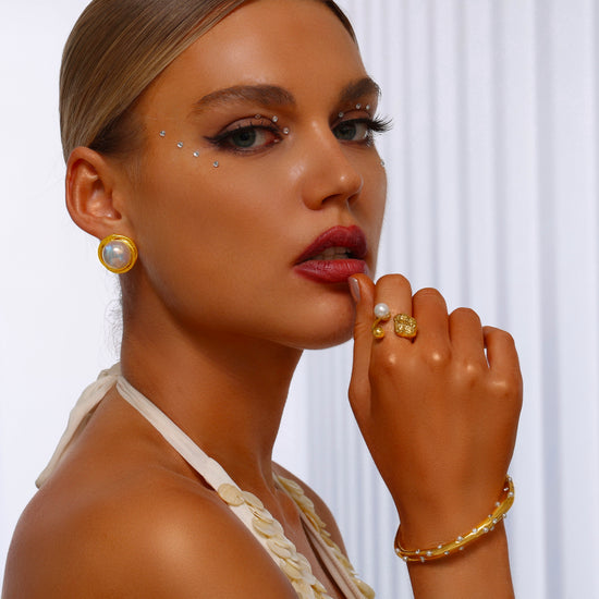 Pearl Textured Open Ring - Ring - ONNNIII
