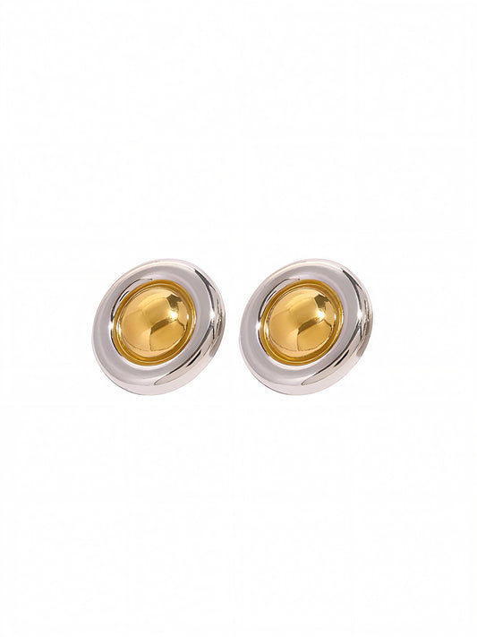 Retro Round Stud Earrings | Gold/Silver - Default Title - Earrings - ONNNIII