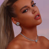 Rose Pendant Tennis Choker Necklace - Necklace - ONNNIII