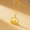 Textured Half Moon Star Ocean Pendant Necklace - 18K Gold Vermeil - Necklace - ONNNIII