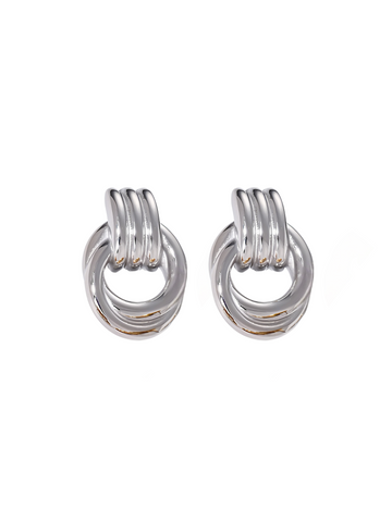 Knot Stud Earrings | Silver