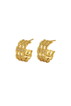 Bamboo Triple Band Stud Earrings