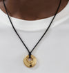 Circle Pendant Rope Necklace｜Gold