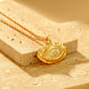 Textured Evil Eye Pendant Necklace - 18K Gold Vermeil - Necklace - ONNNIII