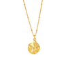 Textured Round Pendant Necklace - 22K Gold Vermeil