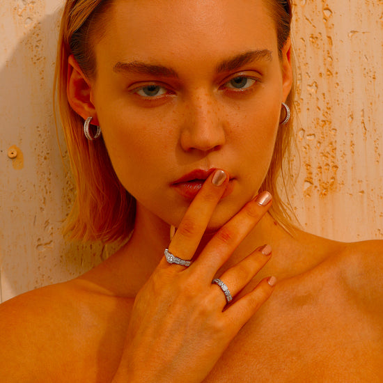 Pavé Hoop Earrings - Earrings - ONNNIII