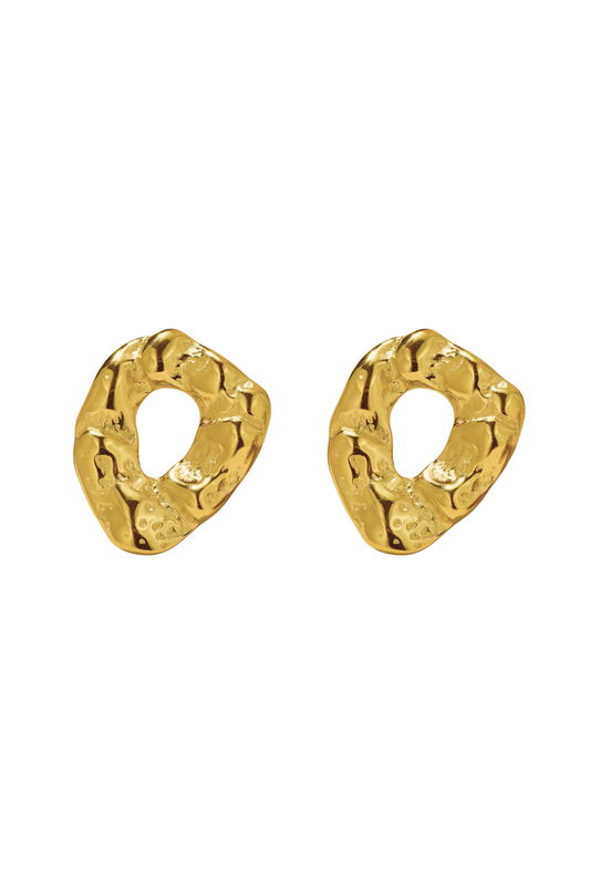Textured Circle Stud Earrings
