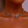 Rose Pendant Tennis Choker Necklace - Necklace - ONNNIII