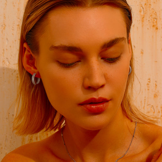 Pavé Hoop Earrings - Earrings - ONNNIII