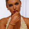 Gold Rim Pearl Stud Earrings - Earrings - ONNNIII
