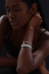 Textured Cuff Bangle - Silver - Bracelet - ONNNIII