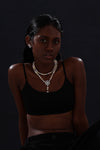 Snow Flower Pearl Drop Necklace - 4 Ways to Wear - Multicolour - Long Necklace - ONNNIII