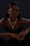 Snow Flower Pearl Drop Necklace - 4 Ways to Wear - Multicolour - Long Necklace - ONNNIII