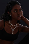 Snow Flower Pearl Drop Necklace - 4 Ways to Wear - Multicolour - Long Necklace - ONNNIII
