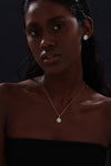 Halo Round Cut CZ Pendant Necklace - Necklace - ONNNIII