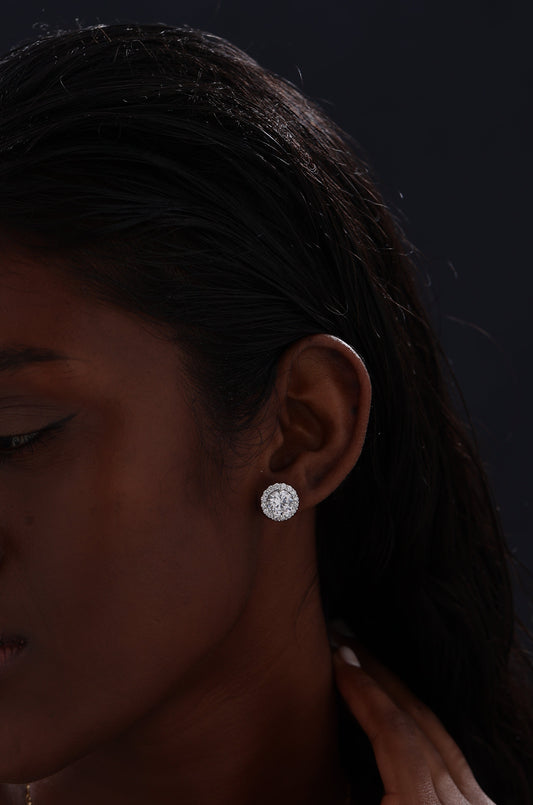 Halo Round Stud Earrings - Default Title - Earrings - ONNNIII