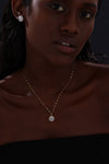 Halo Round Cut CZ Pendant Necklace - Necklace - ONNNIII