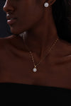 Halo Round Cut CZ Pendant Necklace - Necklace - ONNNIII