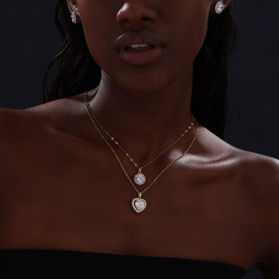 Halo Round Cut CZ Pendant Necklace - Necklace - ONNNIII