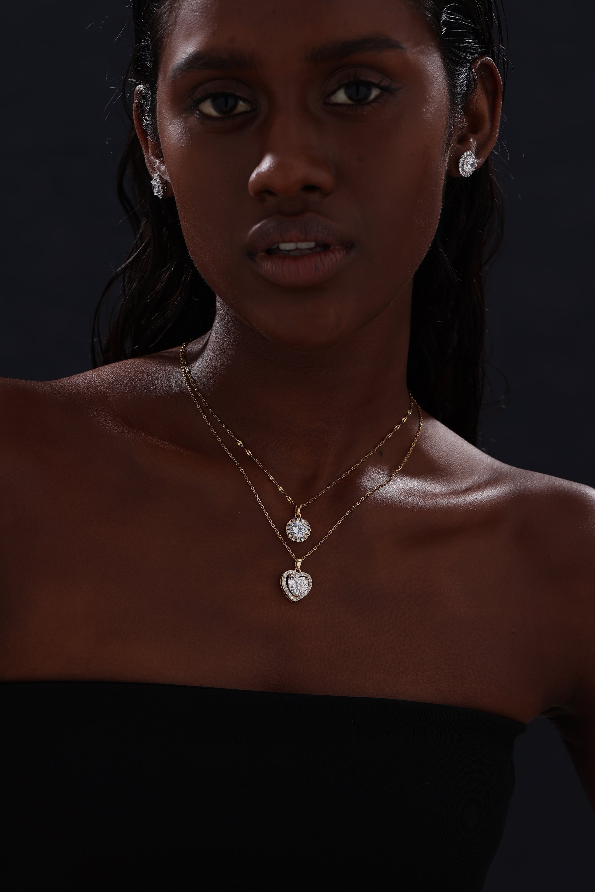 Halo Round Cut CZ Pendant Necklace - Necklace - ONNNIII