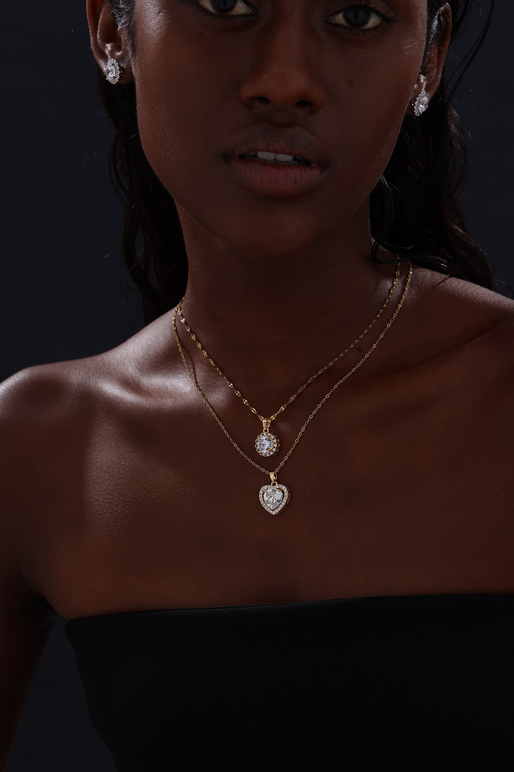 Halo Round Cut CZ Pendant Necklace - Necklace - ONNNIII