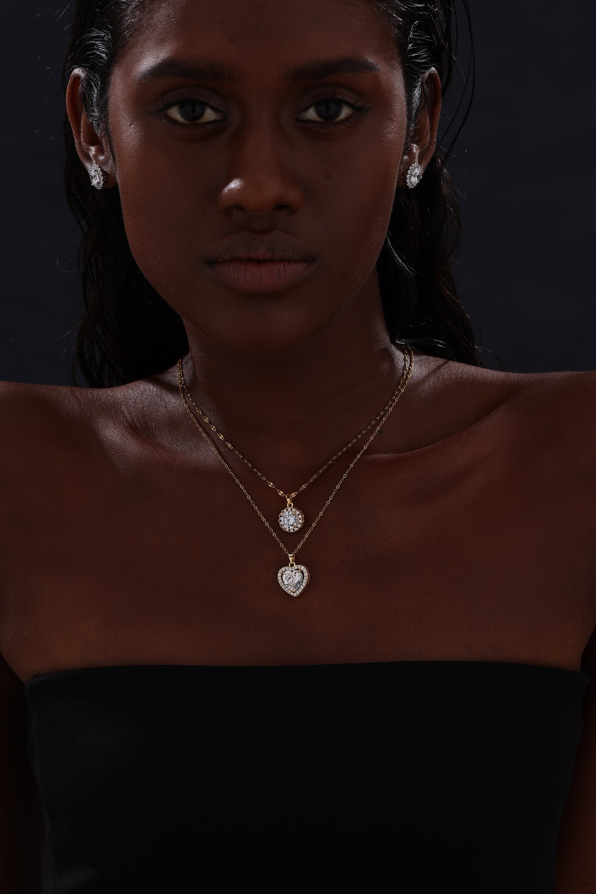 Halo Round Cut CZ Pendant Necklace - Necklace - ONNNIII
