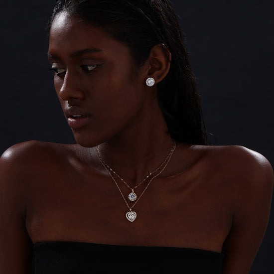 Halo Round Cut CZ Pendant Necklace - Necklace - ONNNIII