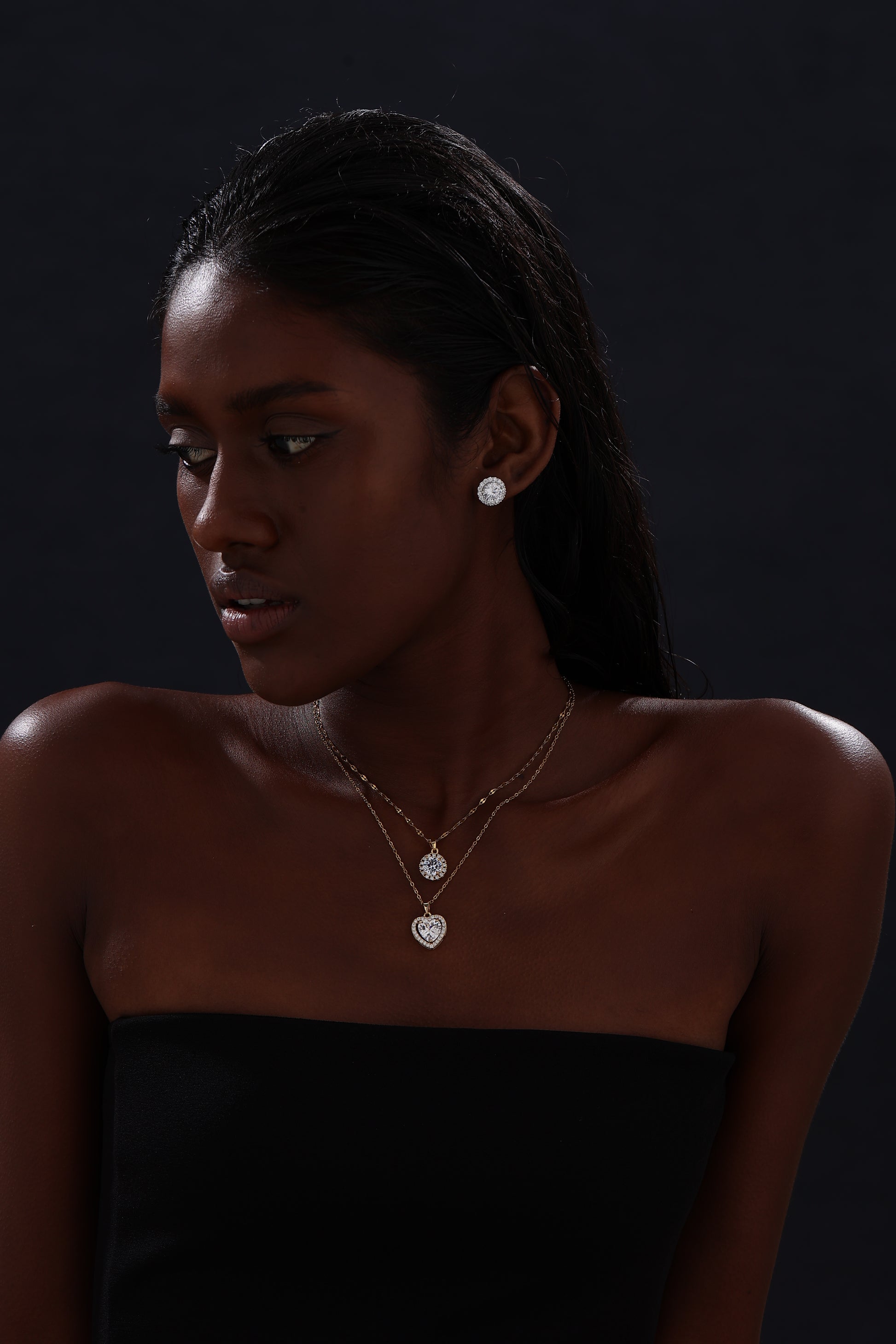 Halo Round Cut CZ Pendant Necklace - Necklace - ONNNIII