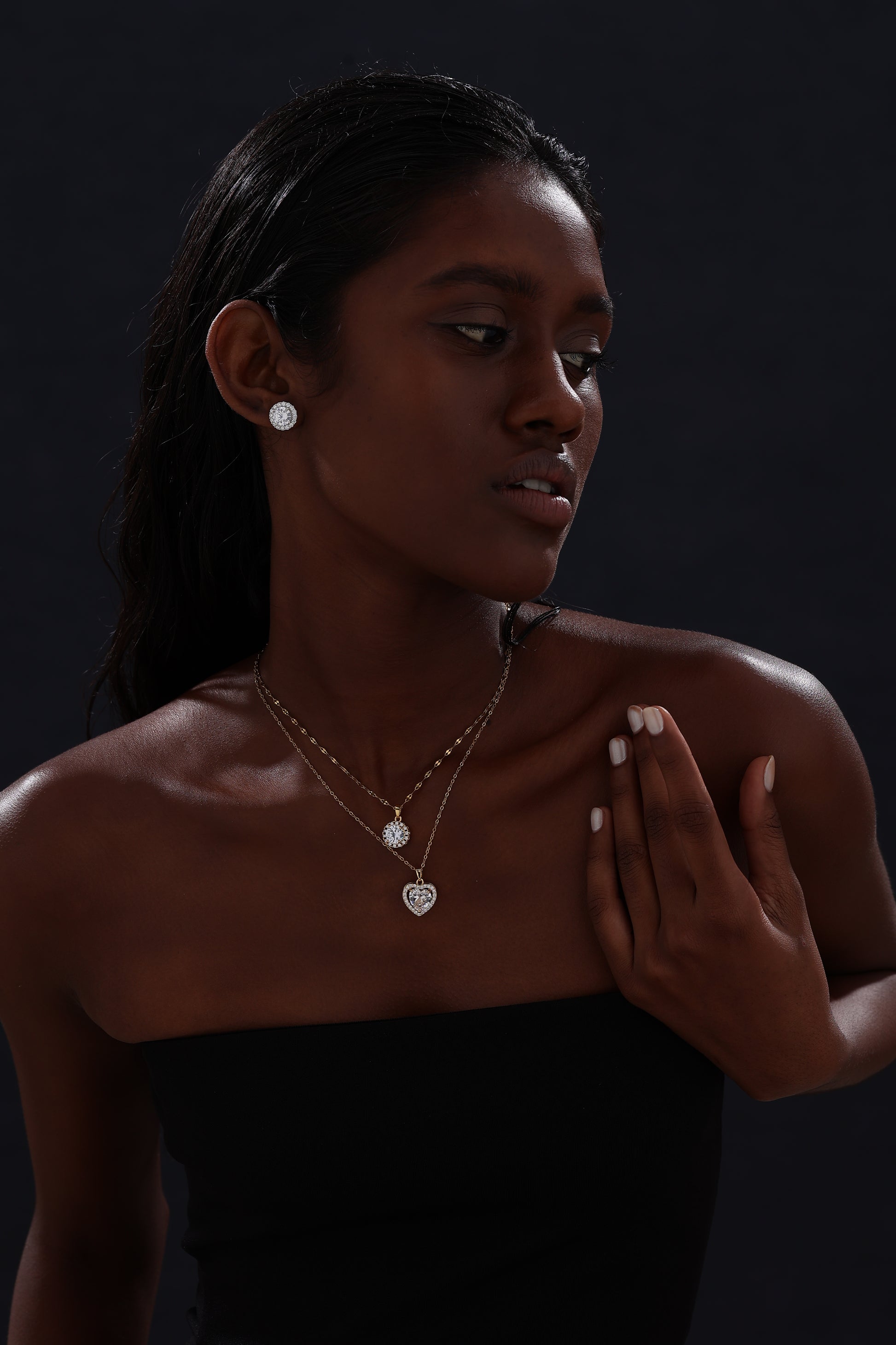 Halo Round Cut CZ Pendant Necklace - Necklace - ONNNIII