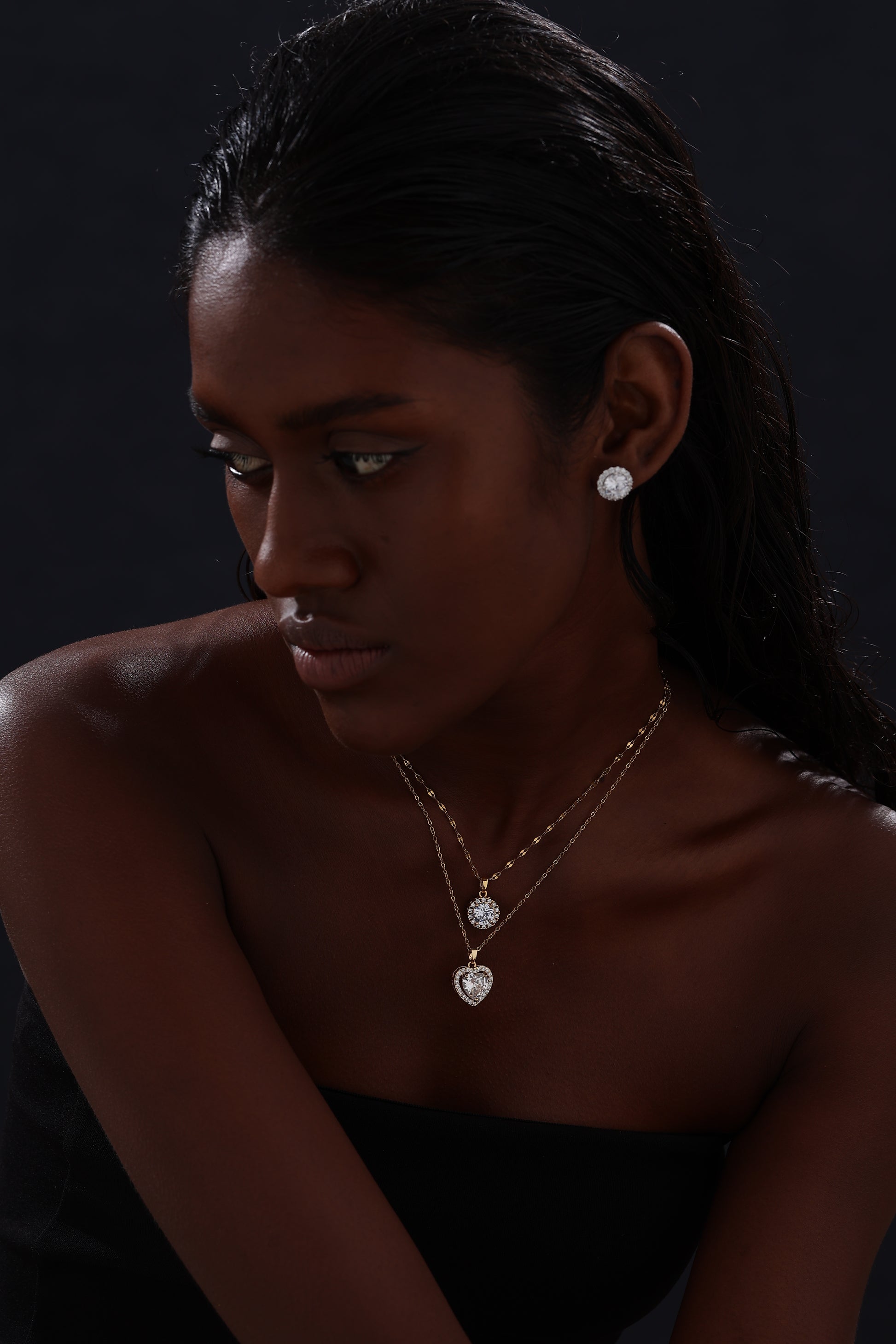 Halo Round Cut CZ Pendant Necklace - Necklace - ONNNIII