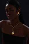 T-bar Curb Chain Necklace with Ancient Coin - Unisex - Necklace - ONNNIII