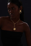 T-bar Curb Chain Necklace with Ancient Coin - Unisex - Necklace - ONNNIII