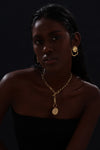 T-bar Curb Chain Necklace with Ancient Coin - Unisex - Necklace - ONNNIII