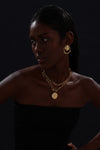 T-bar Curb Chain Necklace with Ancient Coin - Unisex - Necklace - ONNNIII