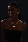 T-bar Curb Chain Necklace with Ancient Coin - Unisex - Necklace - ONNNIII