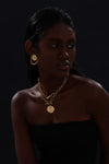 T-bar Curb Chain Necklace with Ancient Coin - Unisex - Necklace - ONNNIII